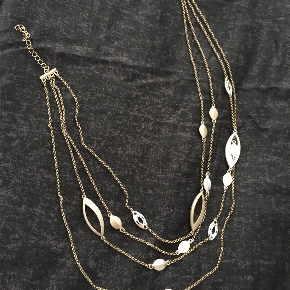 Women’s Jewelry Necklace Multi Tiered Beads Gold Plated String Chain